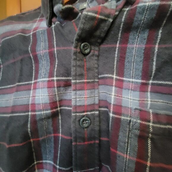 Eddie Bauer Shirt Mens XL Tall Gray Flannel Long Sleeve Plaid Hiking Outdoor - Picture 4 of 7